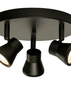 PLUTO Takspot Rund 3L Dimbar 20cm Svart