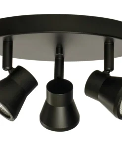 PLUTO Takspot Rund 3L Dimbar 20cm Svart