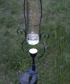 PLUVIO Regnmätare Solcell 65cm Svart