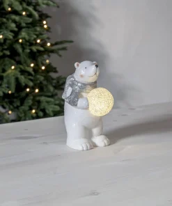POLARE Dekorationsfigur Isbjörn Batteri 20,5cm Vit