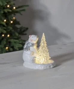 POLARE Dekorationsfigur Isbjörn Batteri 14cm Vit