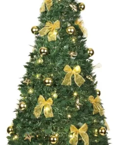 POP-UP-TREE Julgran med Gulddekoration 185cm 144LED