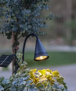 POWERSPOT Solcells-spotlight 34cm Svart Varmvit IP44
