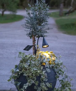 POWERSPOT Solcells-spotlight 34cm Svart Varmvit IP44
