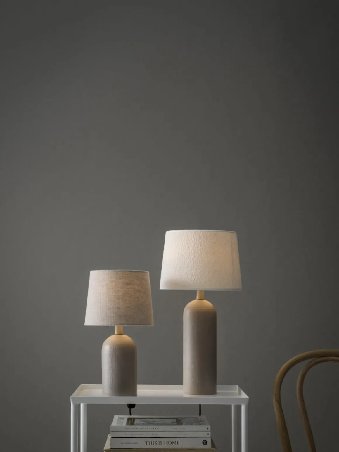 RILEY Lampfot E27 38cm Mattbeige