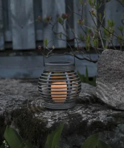 ROTANG Solcells-Lykta 16cm Grå