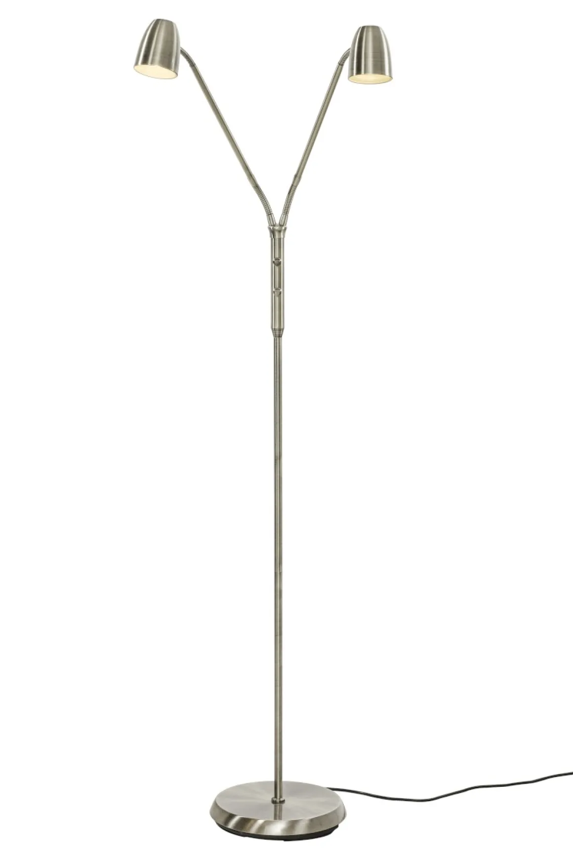 SANDNES Golvlampa dubbel 140cm Borstad Stål