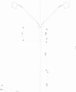 SANDNES Golvlampa dubbel 140cm Antik