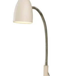 SANDNES Sänglampa 48cm Vit/Krom
