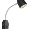 SANDNES Vägglampa 24cm Svart/Krom