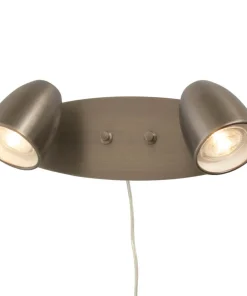 SANDNES Vägglampa Dubbel 32cm Tenn