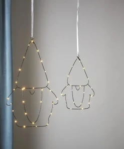 SANTA Tomtesiluett Batteri 20LED 37cm Svart