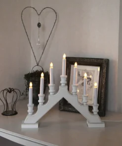 SARA Träljusstake 43cm Vit