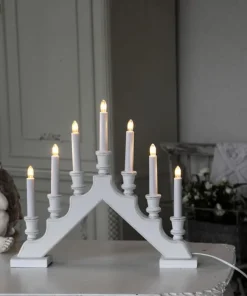 SARA Träljusstake 43cm Vit