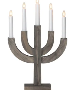 SELMA Träljusstake 40cm Brun