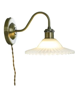 SILVIA Vägglampa 29cm Antik/Opalvit