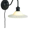 SILVIA Vägglampa 29cm Svart/Opalvit