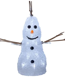 Snögubbe 20 cm Crystaline Dekorationsfigur Vit