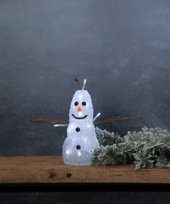 Snögubbe 20 cm Crystaline Dekorationsfigur Vit