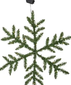 SNOWFLAKE Krans Batteri 63cm 42LED Grön IP44