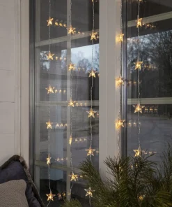 STAR CURTAIN Ljusgardin Batteri 2m 50LED Varmvit/Transparent
