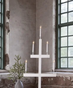 STORM Träljusstake 118cm Vit