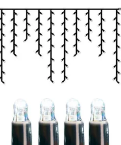 SYSTEM LED EXTRA Istappsslinga 2m 100LED Kallvit/Svart IP44