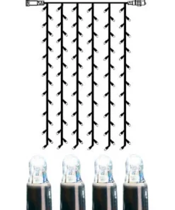 SYSTEM LED EXTRA Ljusgardin 2m 102LED Kallvit/Svart IP44