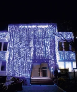 System LED Ljusgardin Extra 1x4m 204LED Svart/Kallvit