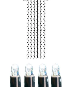 System LED Ljusgardin Extra 1*4m 204LED Svart/Kallvit