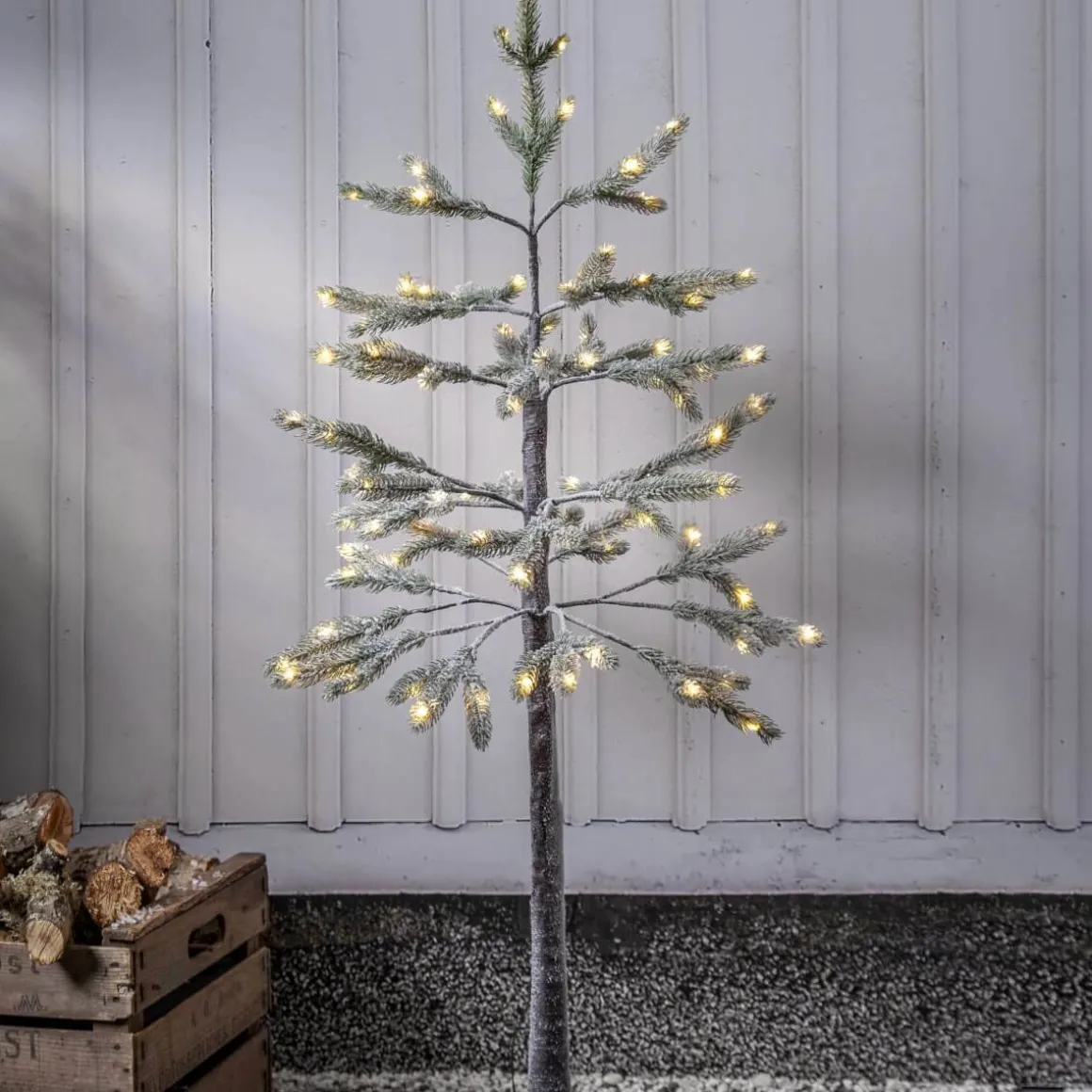 TANNE Julgran med LED 1,2m 95LED Varmvit/Grön