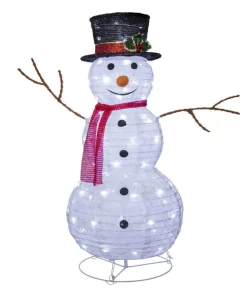 TECIDY Utomhusdekoration Snögubbe 90cm Vit