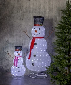 TECIDY Utomhusdekoration Snögubbe 90cm Vit