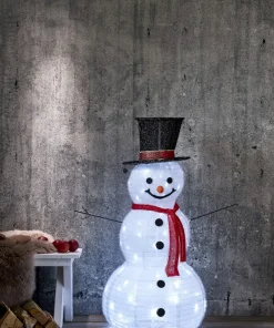 TECIDY Utomhusdekoration Snögubbe 1,2m Vit/Svart