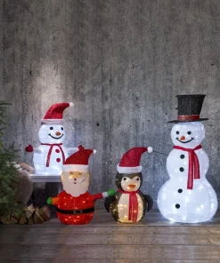 TECIDY Utomhusdekoration Snögubbe 1,2m Vit/Svart