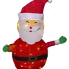 TECIDY Utomhusdekoration Tomte Batteri 70cm Vit/Röd