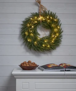 THUJA Krans Batteri 45cm 30LED Grön IP44