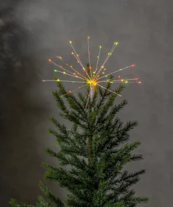 TOPSY Julgransbelysning Toppstjärna Batteri 35cm 100LED Silver