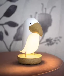 TOUCAN BIRD Nattlampa LED Batteri 20cm Vit