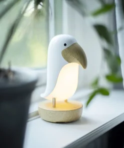 TOUCAN BIRD Nattlampa LED Batteri 20cm Vit