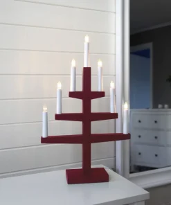 TRAPP Ljusstake 7L 54cm Röd