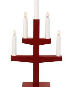 TRAPP Ljusstake 5L 46cm Röd