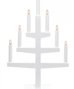 TRAPP Ljusstake 7L 54cm Vit
