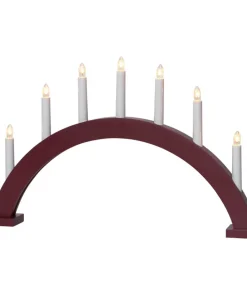 TRAPP Träljusstake 7L 34cm Båge Röd