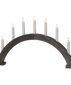 TRAPP Träljusstake 7L 34cm Båge Brun