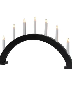 TRAPP Träljusstake 7L 34cm Båge Svart