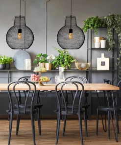 TRASSEL Taklampa Rund 45cm Svart