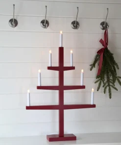 Tripp Ljusstake 7L 77cm Röd