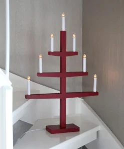 Tripp Ljusstake 7L 77cm Röd