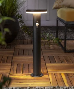 VALLETTA Solcells-pollare Sensor 50cm Svart